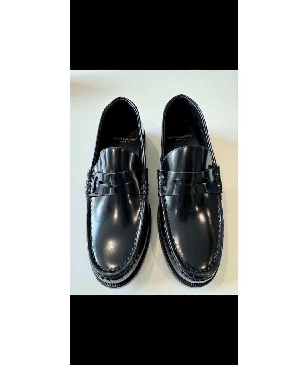 SAINT LAURENT Черные кожаные лоферы, фото 2
