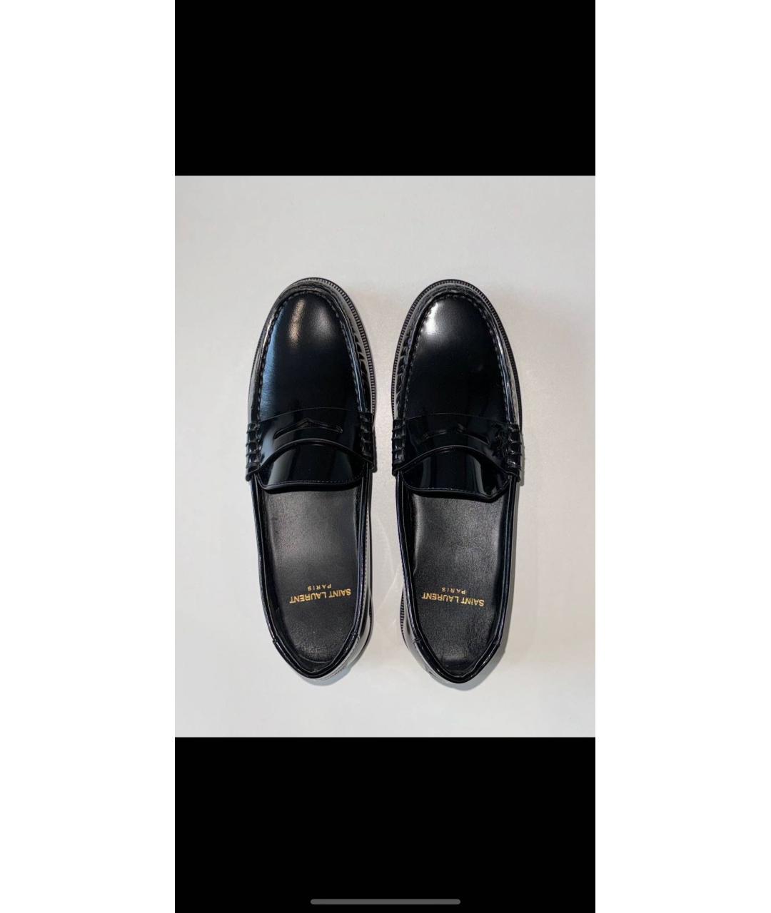 SAINT LAURENT Черные кожаные лоферы, фото 3