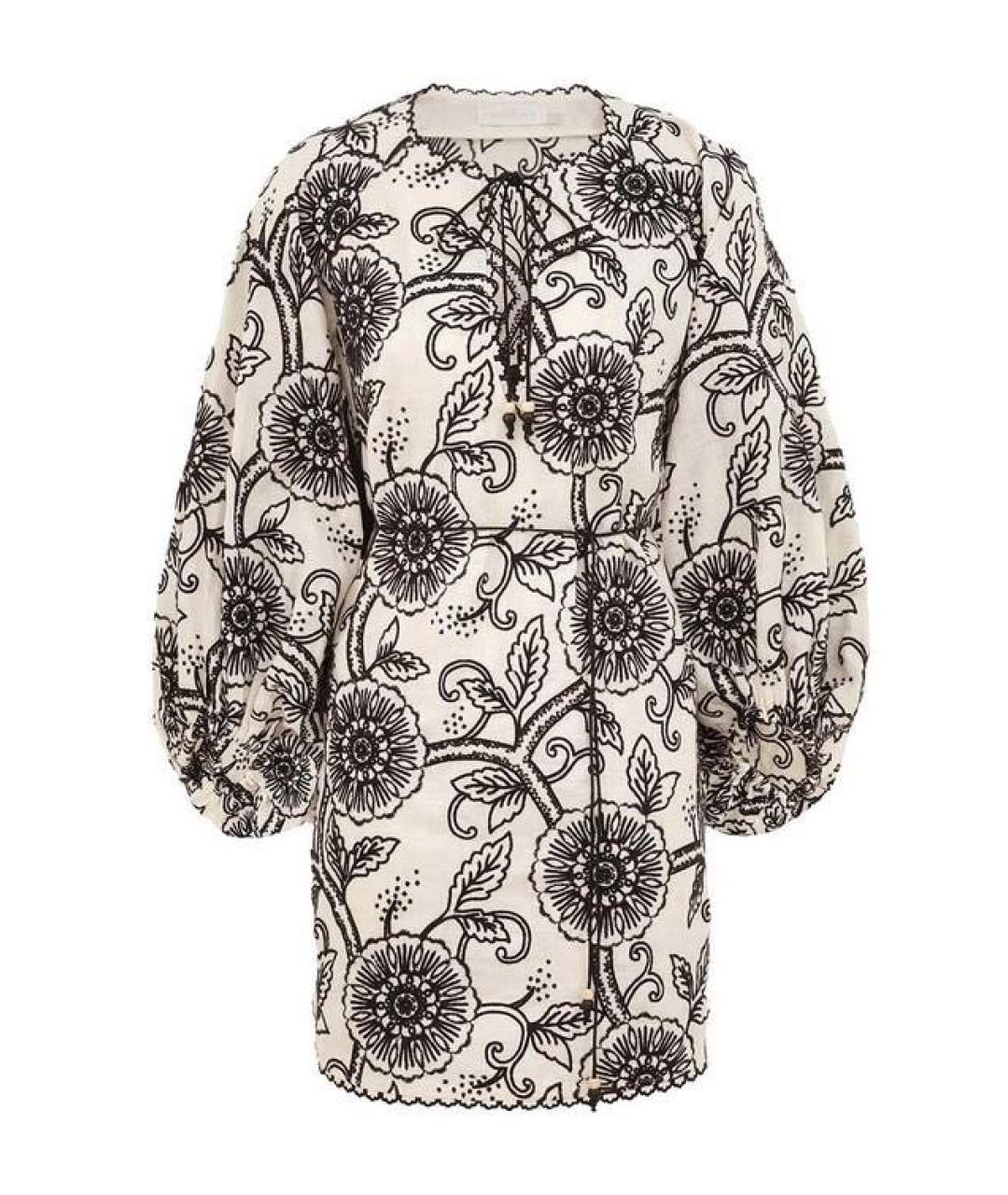 ZIMMERMANN Черное льняное повседневное платье, фото 5