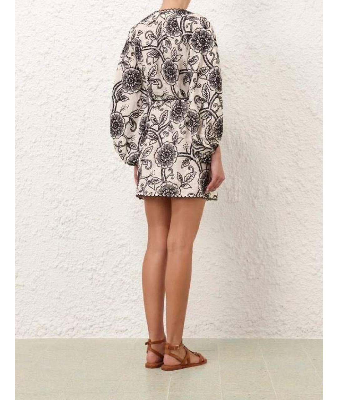 ZIMMERMANN Черное льняное повседневное платье, фото 4