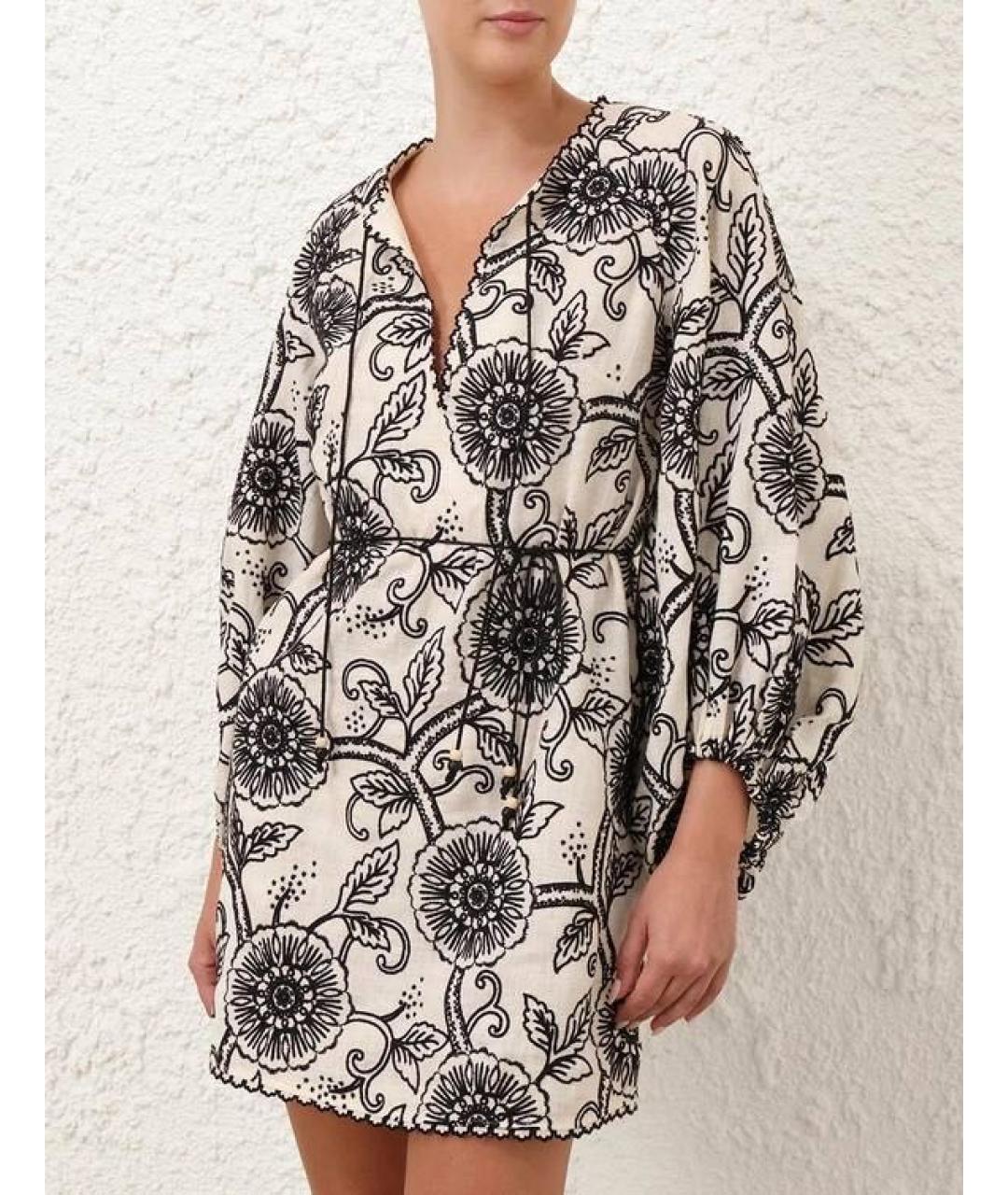 ZIMMERMANN Черное льняное повседневное платье, фото 2