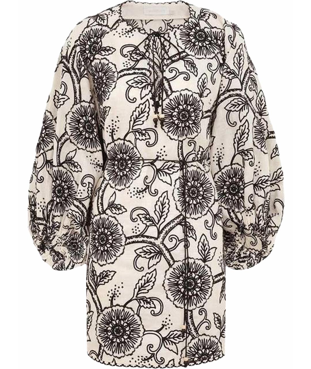 ZIMMERMANN Черное льняное повседневное платье, фото 1