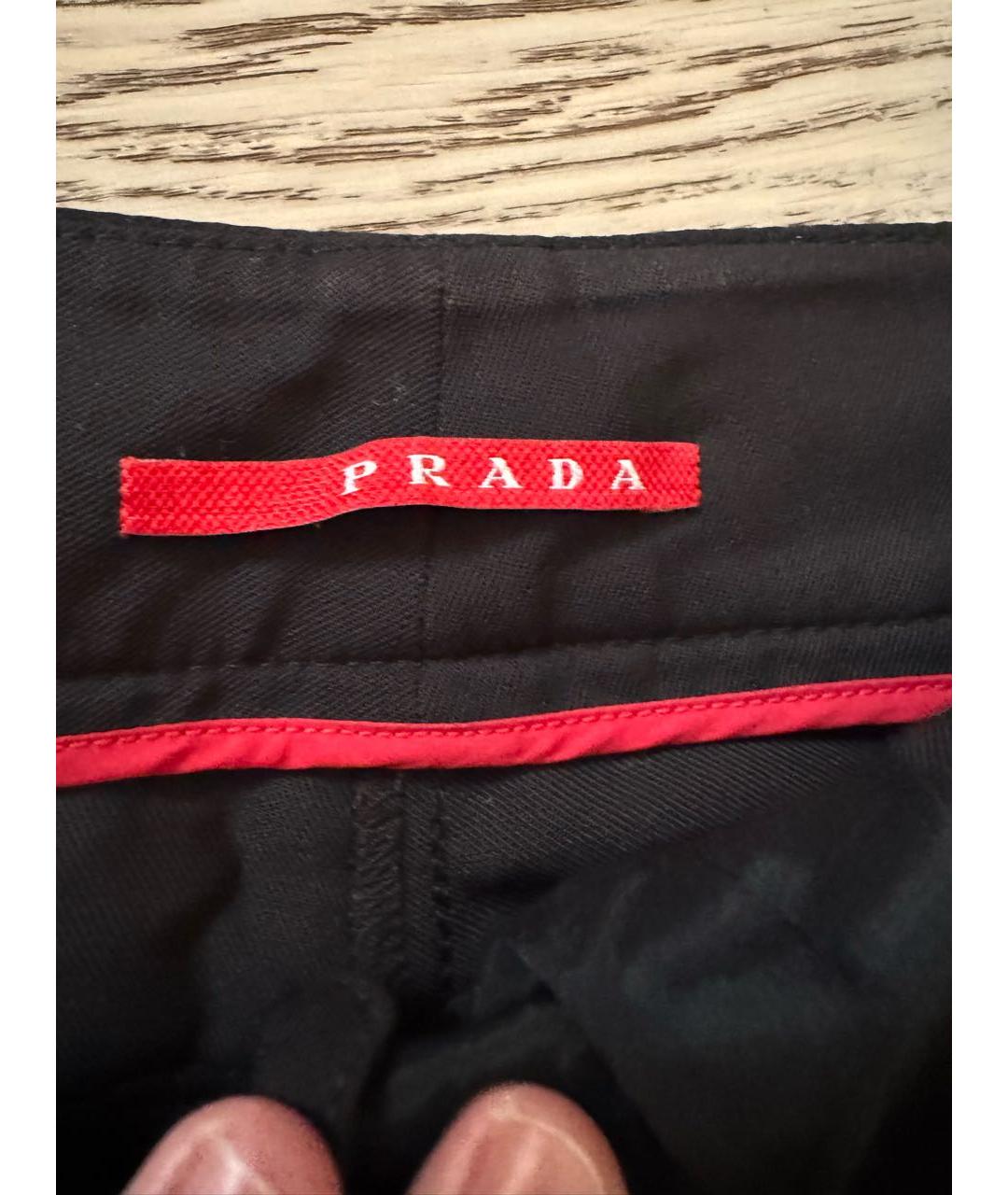 PRADA Черные брюки широкие, фото 3