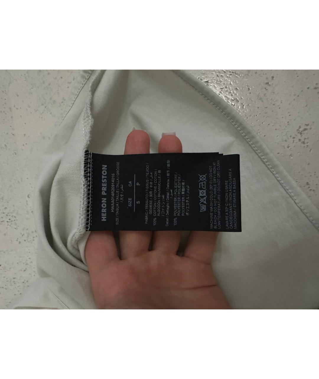HERON PRESTON Серая хлопковая футболка, фото 8