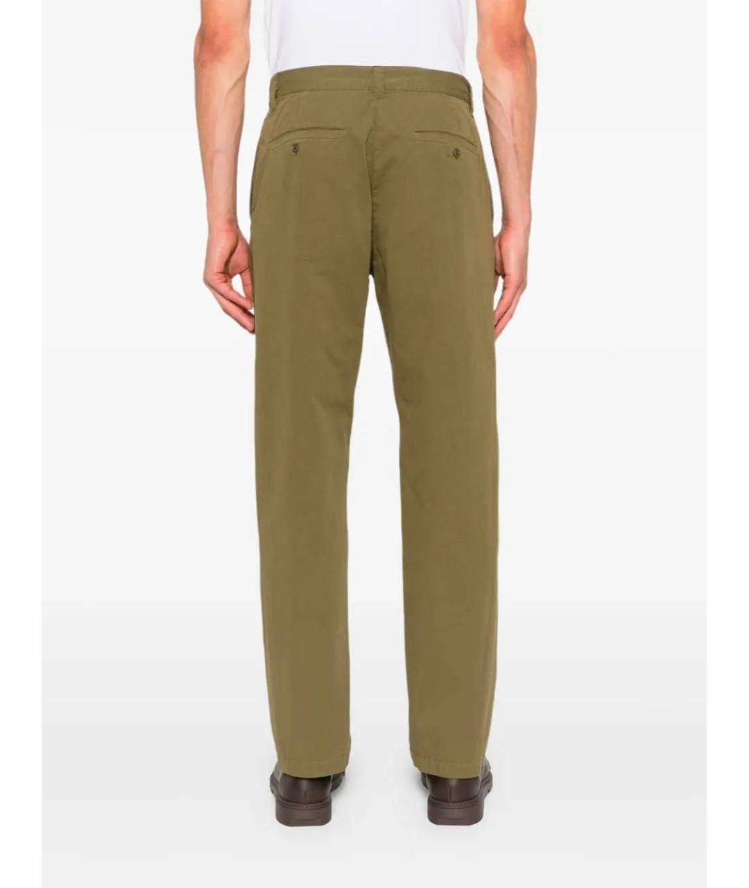 A.P.C. Хаки хлопковые повседневные брюки, фото 4