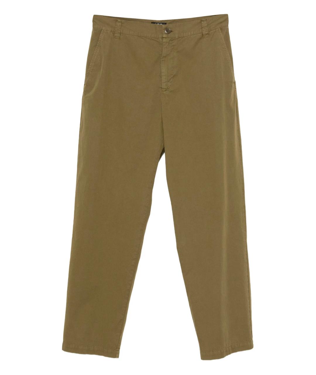 A.P.C. Хаки хлопковые повседневные брюки, фото 1