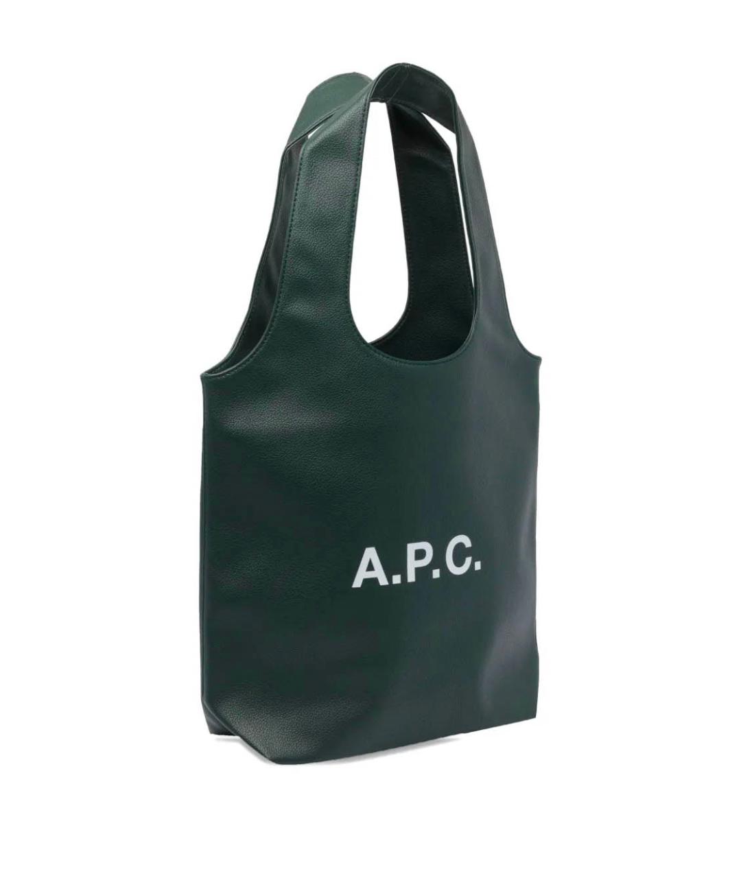 A.P.C. Зеленая сумка тоут, фото 3