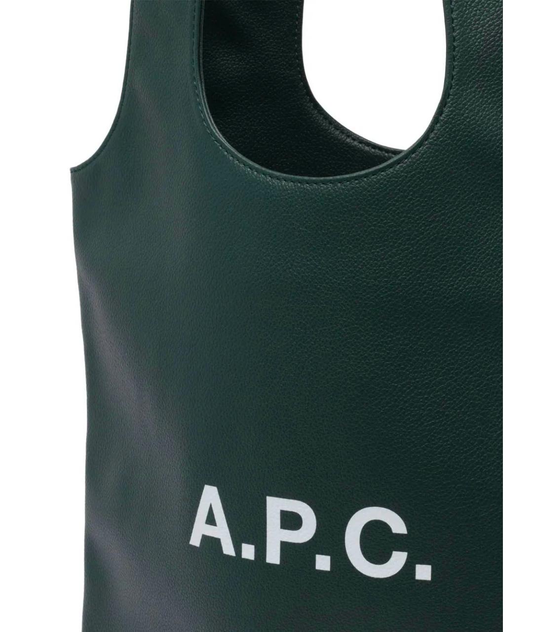 A.P.C. Зеленая сумка тоут, фото 4