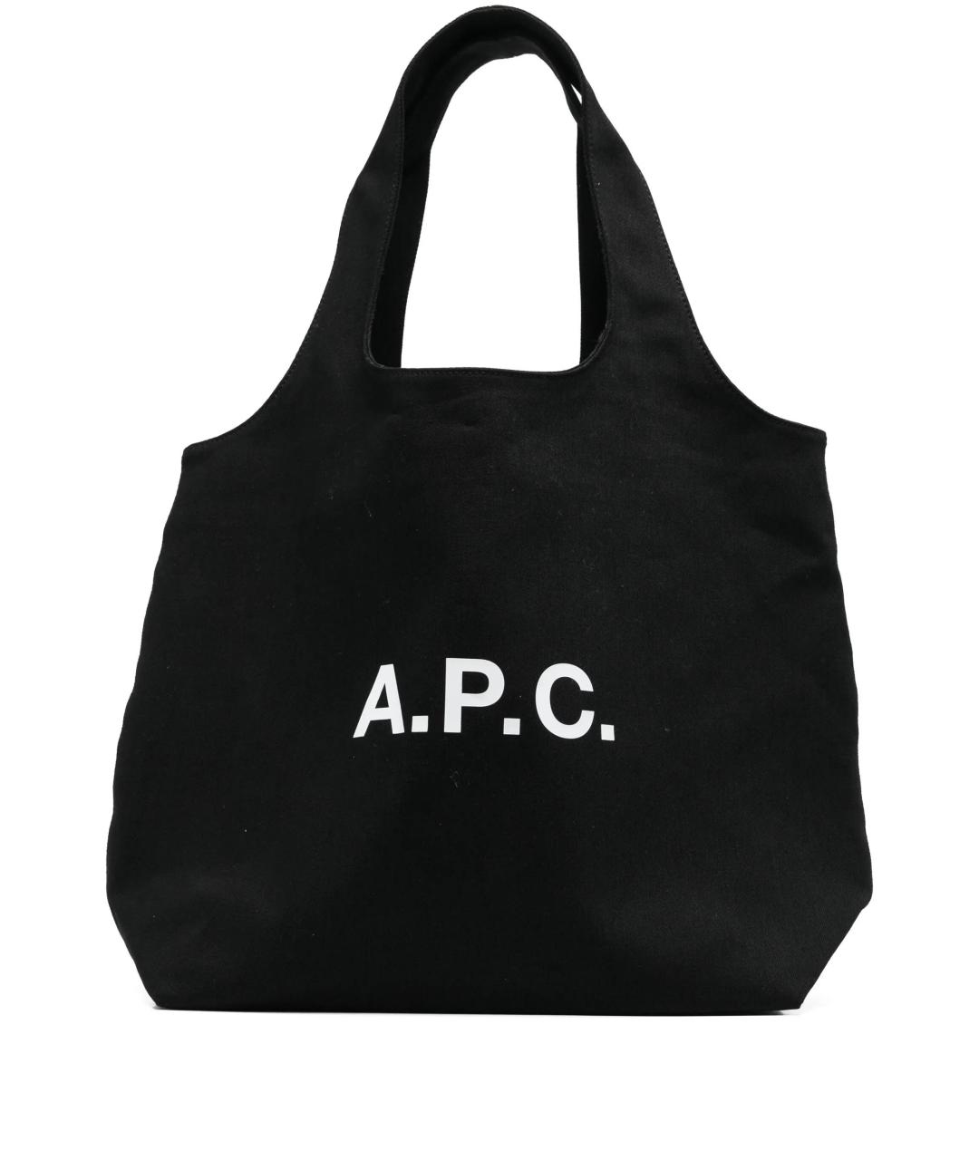 A.P.C. Черная хлопковая сумка тоут, фото 1