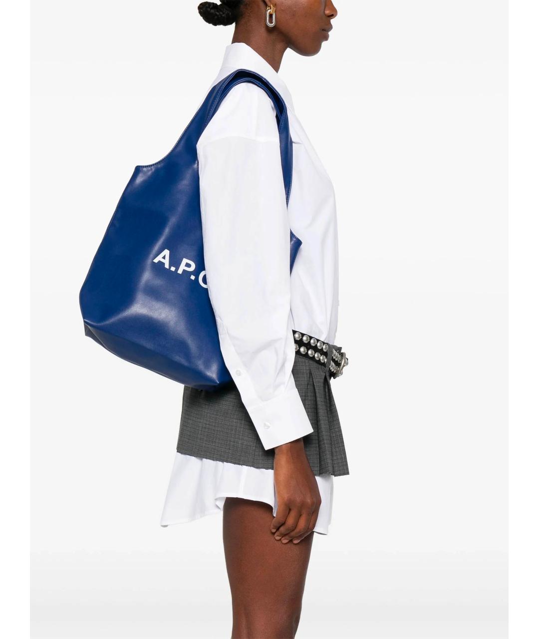 A.P.C. Синяя сумка тоут, фото 2
