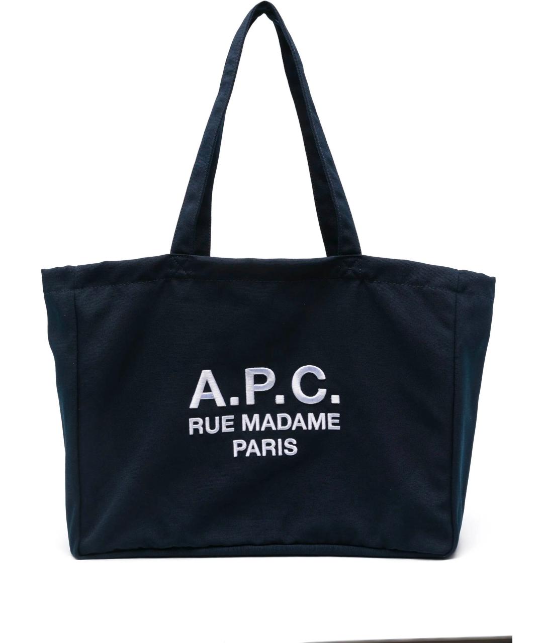 A.P.C. Темно-синяя сумка тоут, фото 1