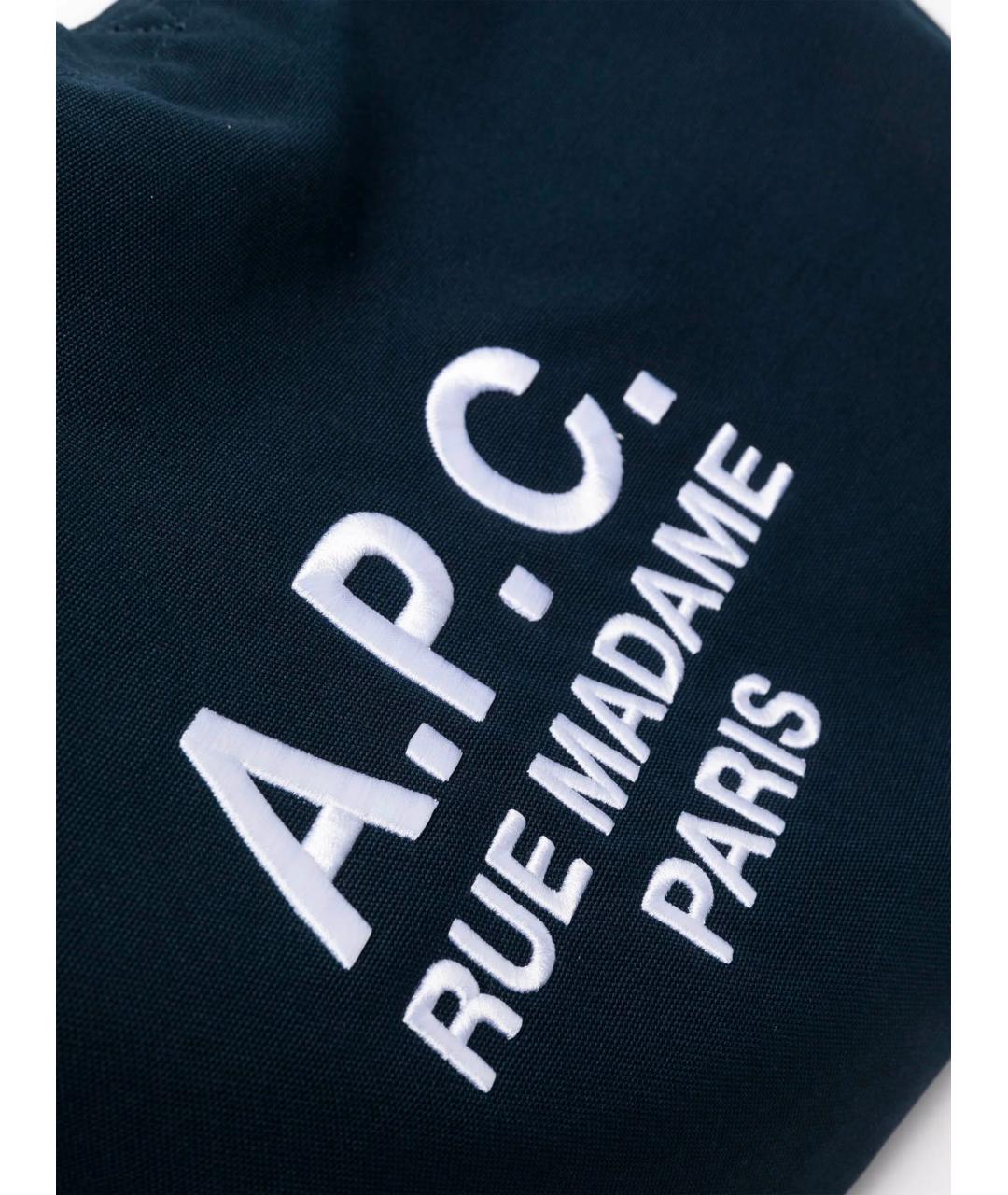 A.P.C. Темно-синяя сумка тоут, фото 4