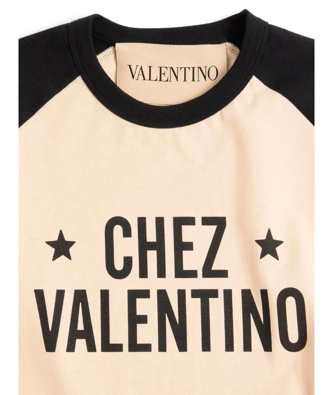 VALENTINO Бежевая хлопковая футболка, фото 6