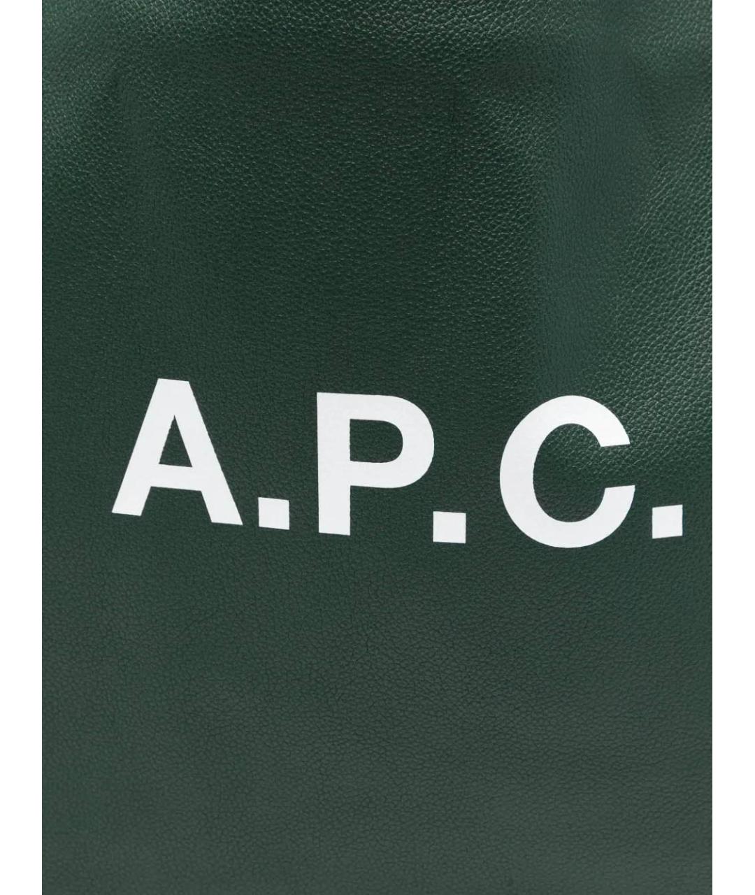 A.P.C. Зеленая сумка тоут, фото 4