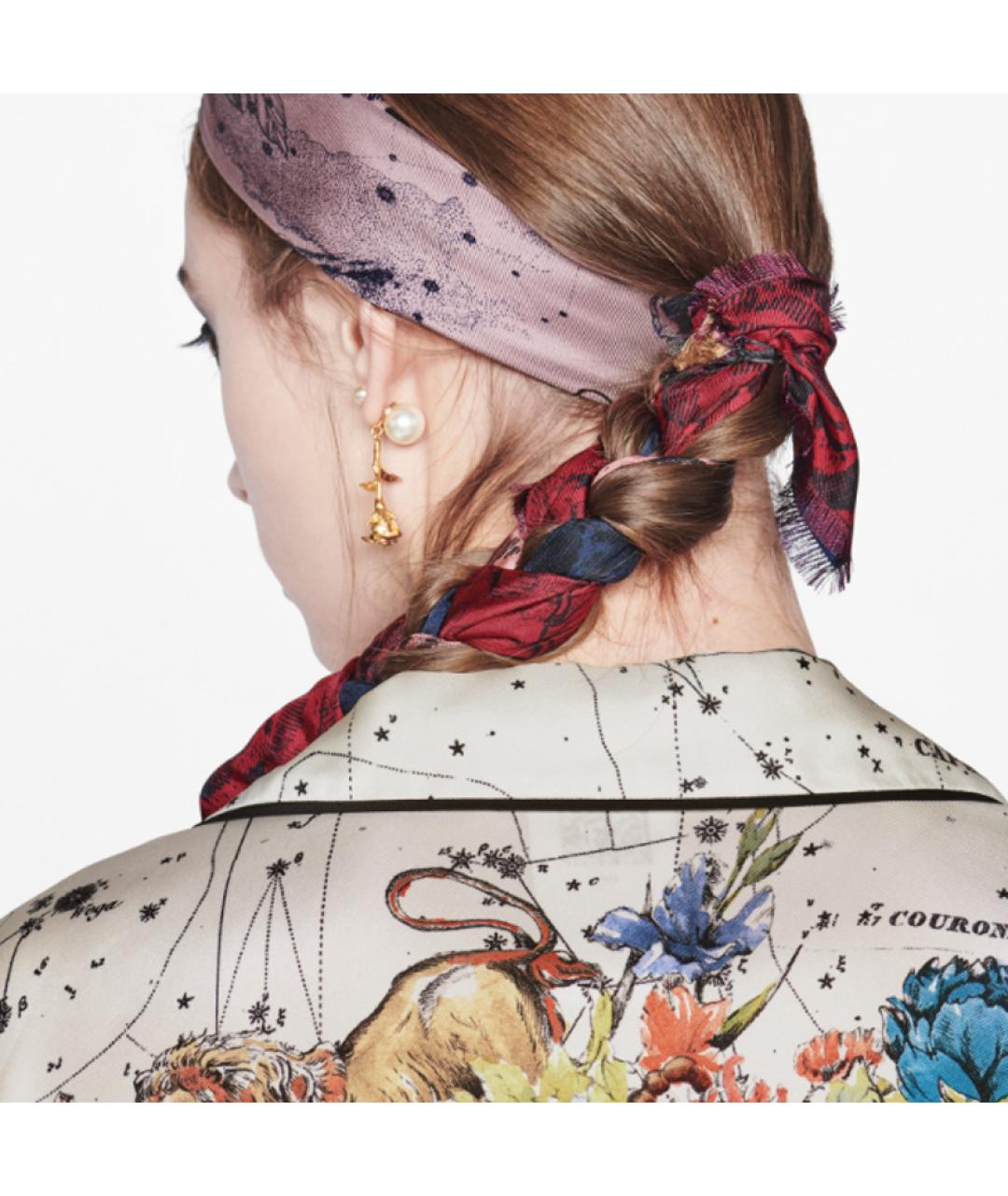 CHRISTIAN DIOR Розовый шелковый шарф, фото 4