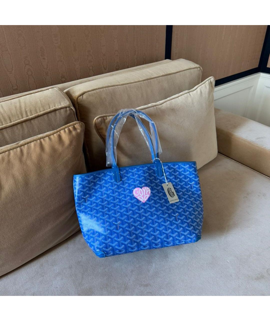 GOYARD Синяя кожаная сумка тоут, фото 2