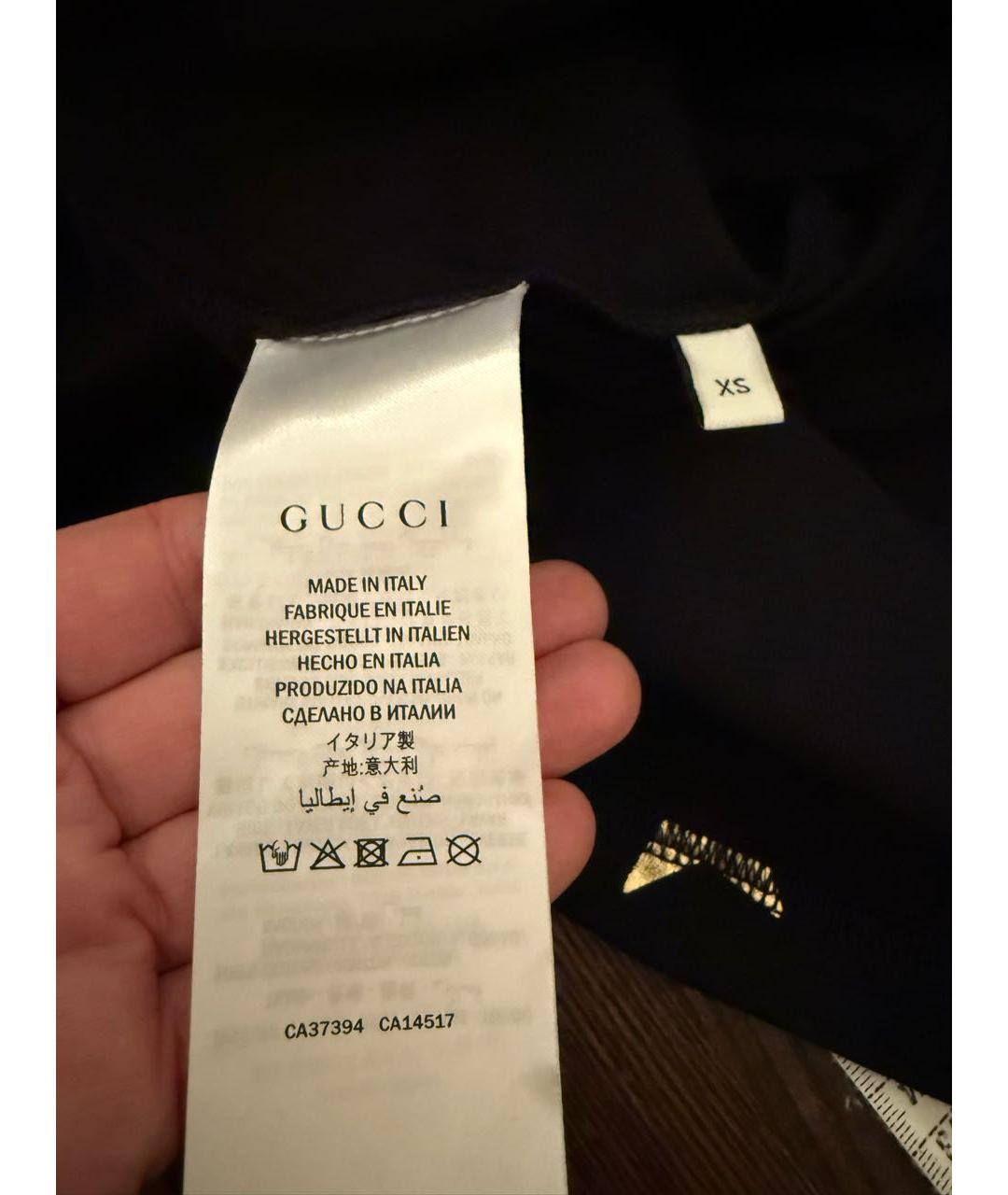 GUCCI Черная хлопковая футболка, фото 5