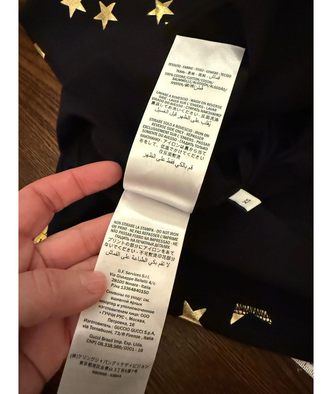 GUCCI Черная хлопковая футболка, фото 3