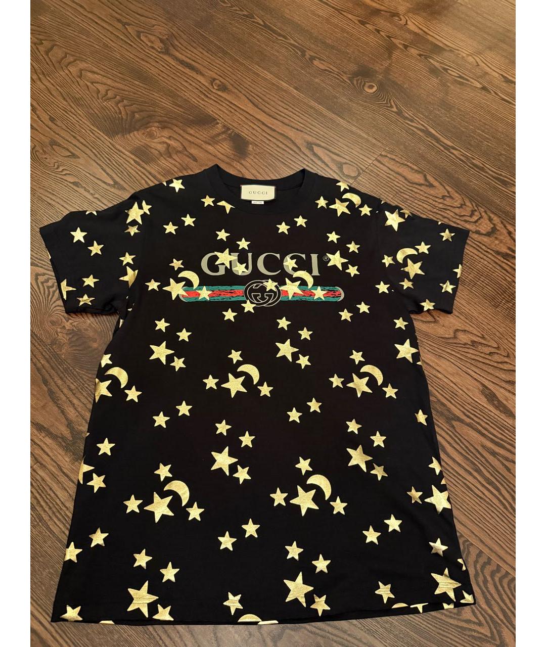 GUCCI Черная хлопковая футболка, фото 7