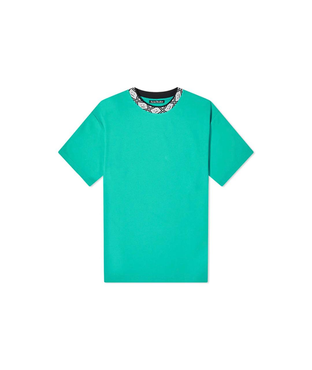 ACNE STUDIOS Бирюзовая хлопковая футболка, фото 1