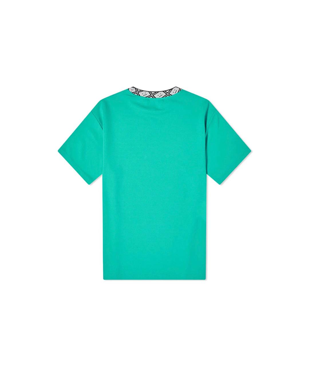ACNE STUDIOS Бирюзовая хлопковая футболка, фото 2