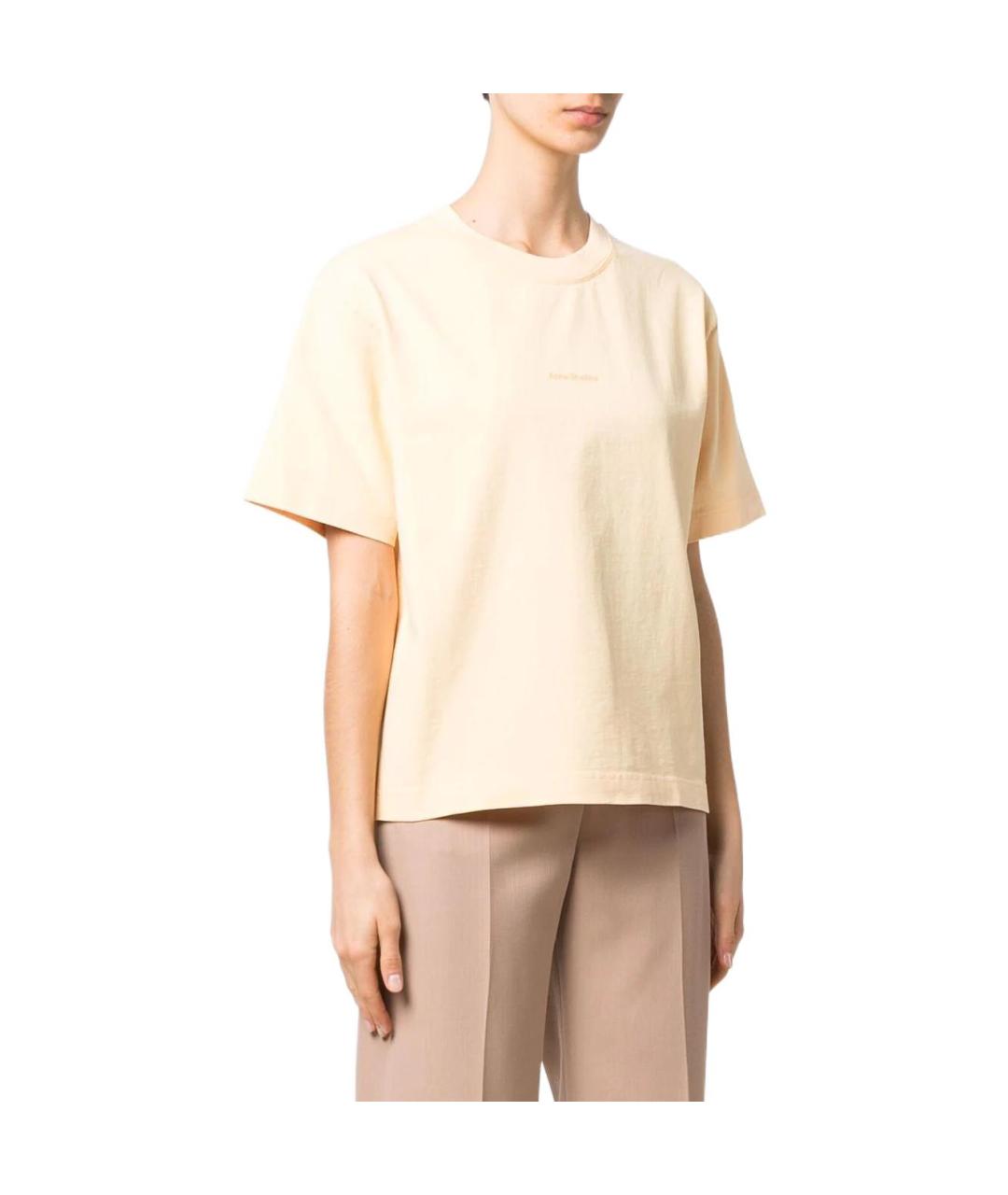 ACNE STUDIOS Желтая хлопковая футболка, фото 4