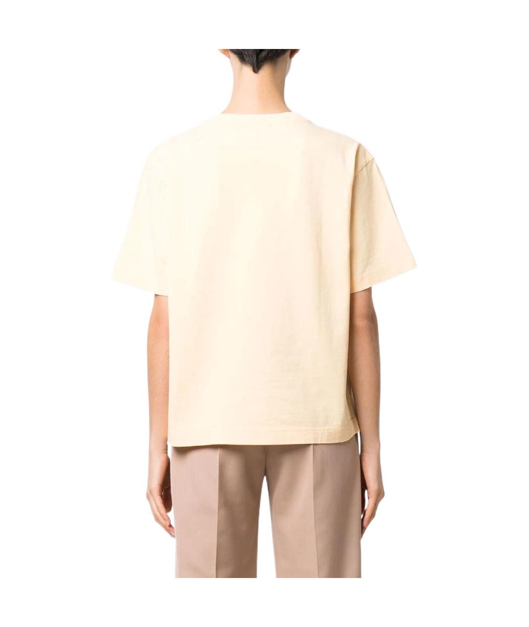 ACNE STUDIOS Желтая хлопковая футболка, фото 3