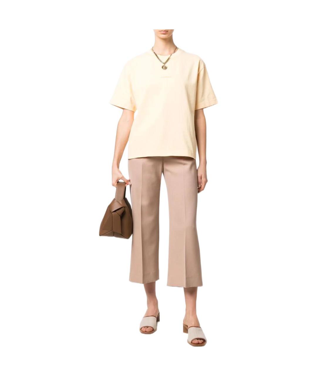ACNE STUDIOS Желтая хлопковая футболка, фото 2