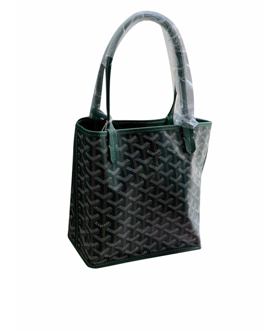 GOYARD Зеленая кожаная сумка тоут, фото 1