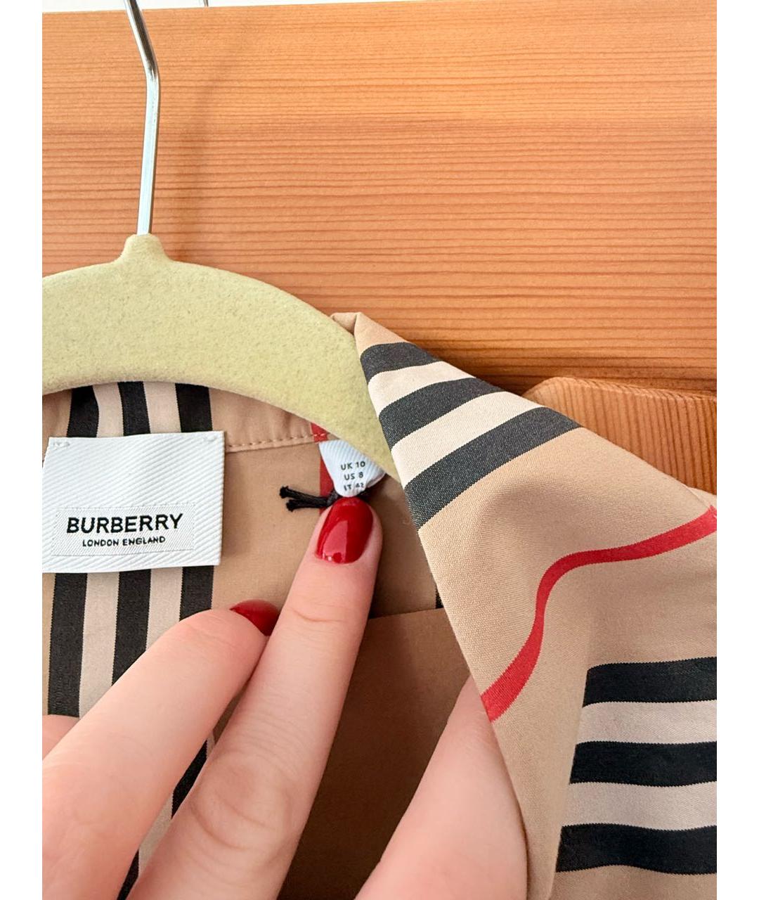 BURBERRY Коричневая хлопковая рубашка, фото 3