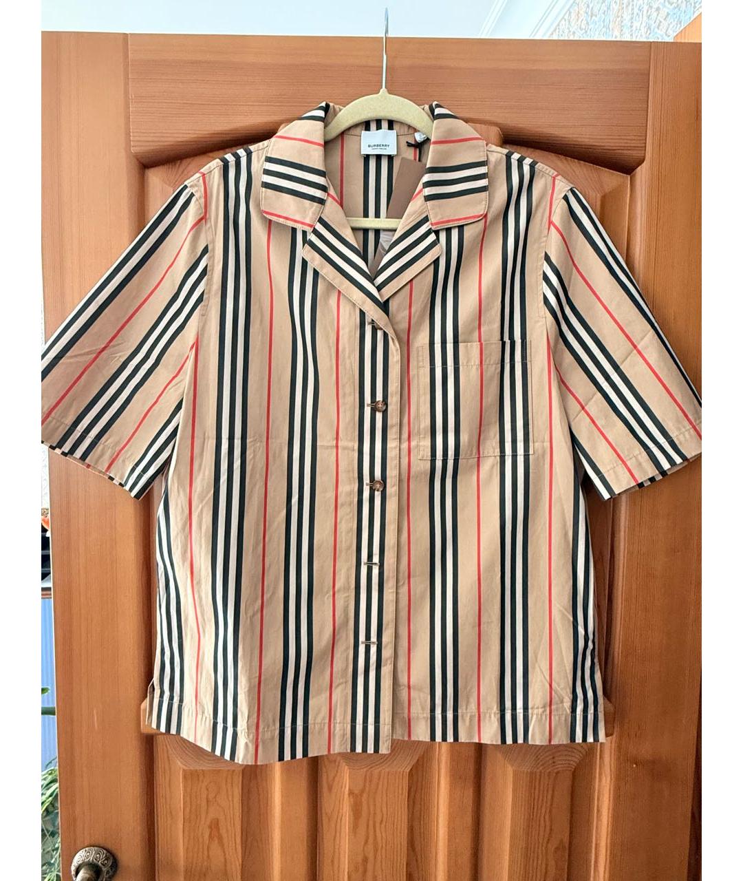 BURBERRY Коричневая хлопковая рубашка, фото 7