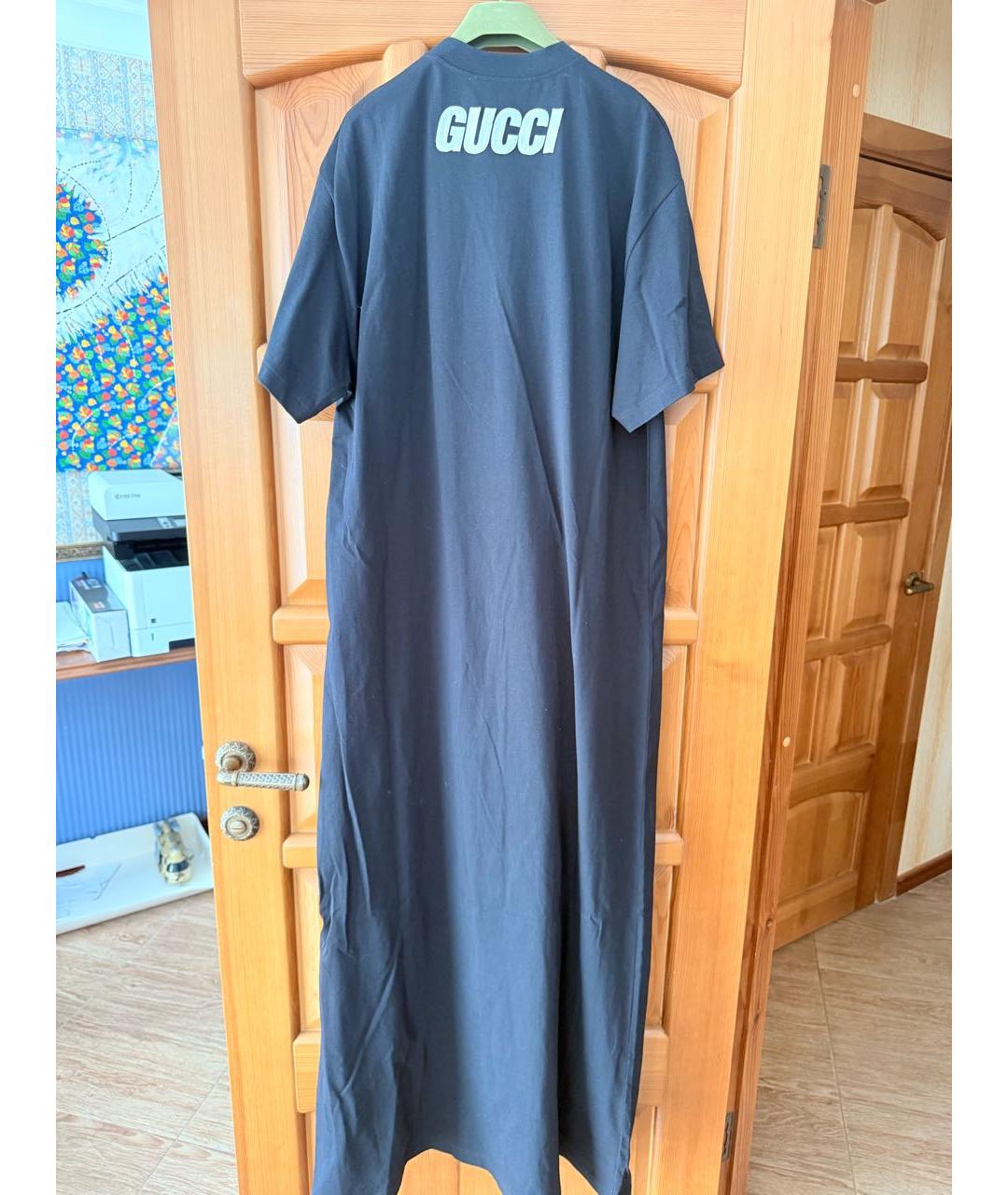 GUCCI Черное хлопковое повседневное платье, фото 3