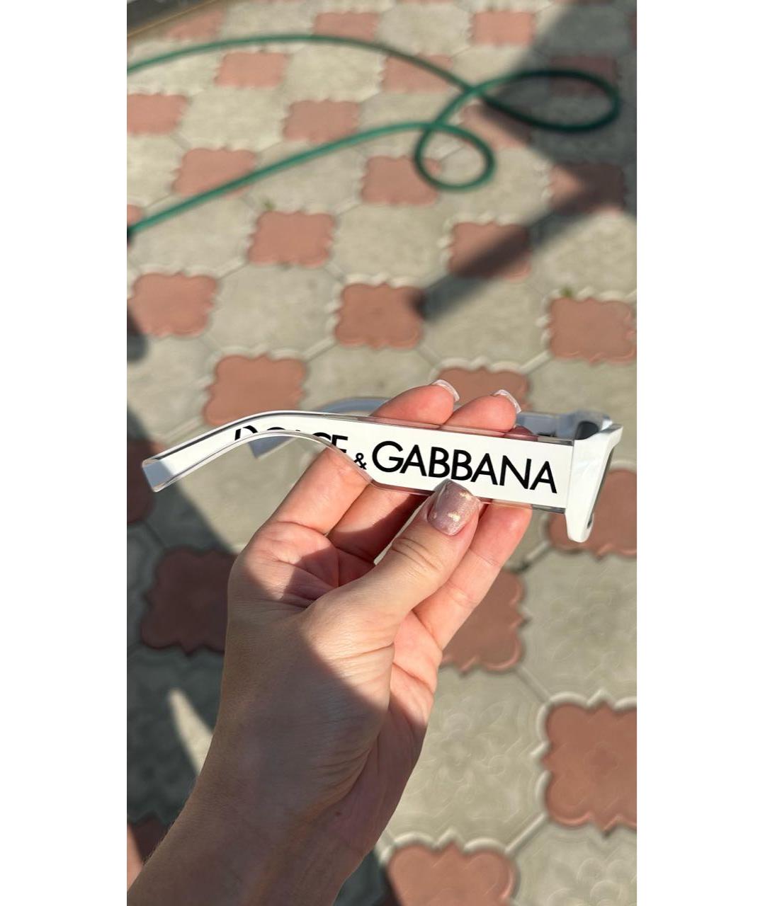 DOLCE&GABBANA Белые пластиковые солнцезащитные очки, фото 3