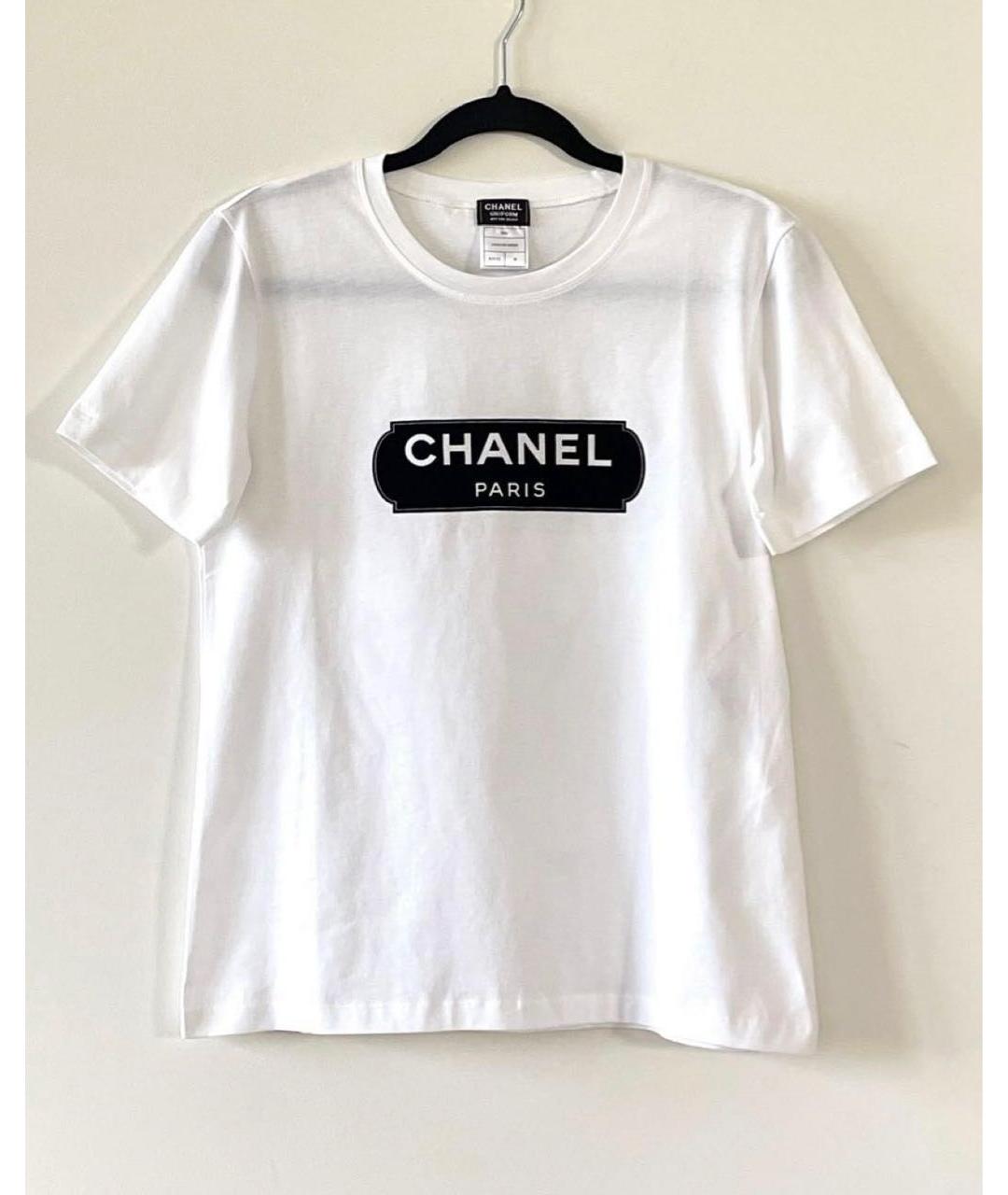 CHANEL Белая хлопковая футболка, фото 5