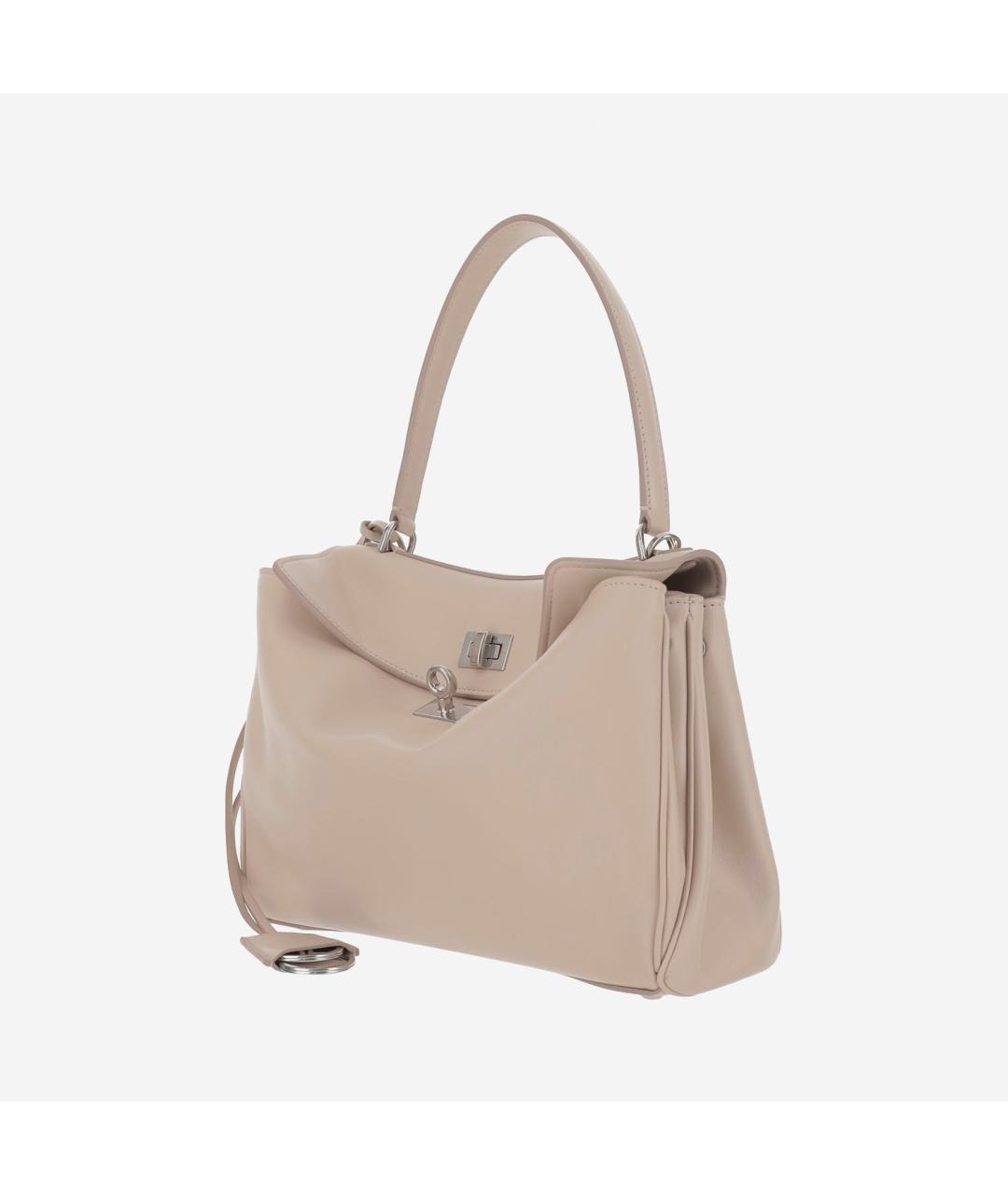 BALENCIAGA Бежевая кожаная сумка тоут, фото 2