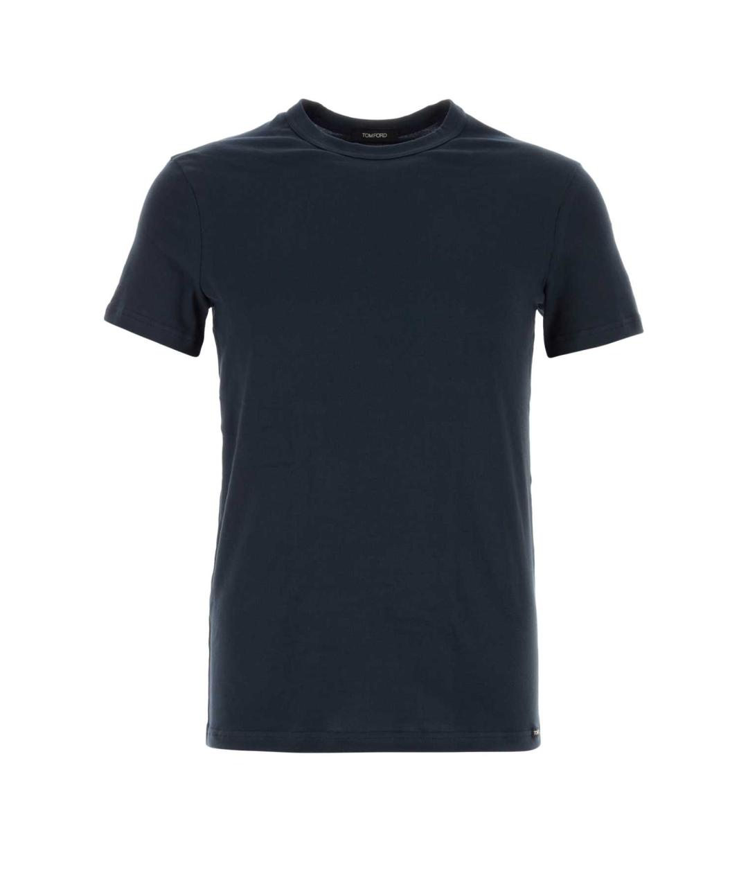 TOM FORD Темно-синяя хлопковая футболка, фото 1