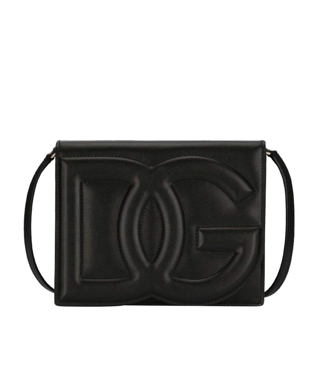 DOLCE&GABBANA Черная кожаная сумка через плечо, фото 1