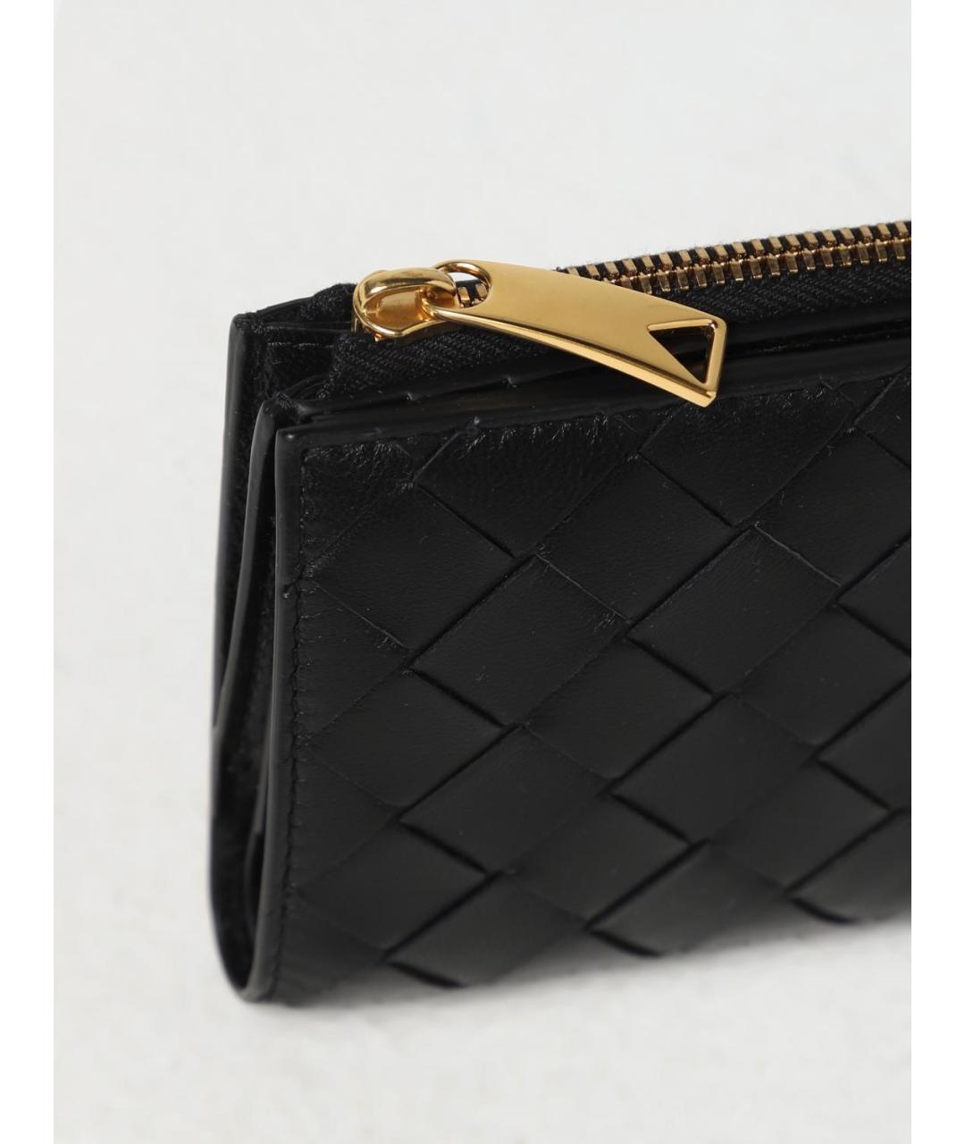 BOTTEGA VENETA Черный кожаный кошелек, фото 4
