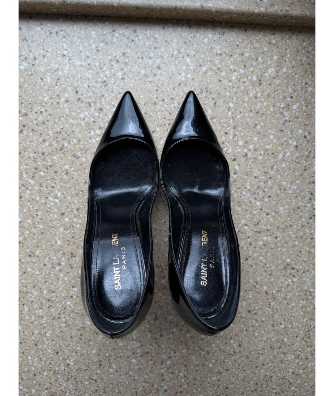 SAINT LAURENT Черные туфли из лакированной кожи, фото 3