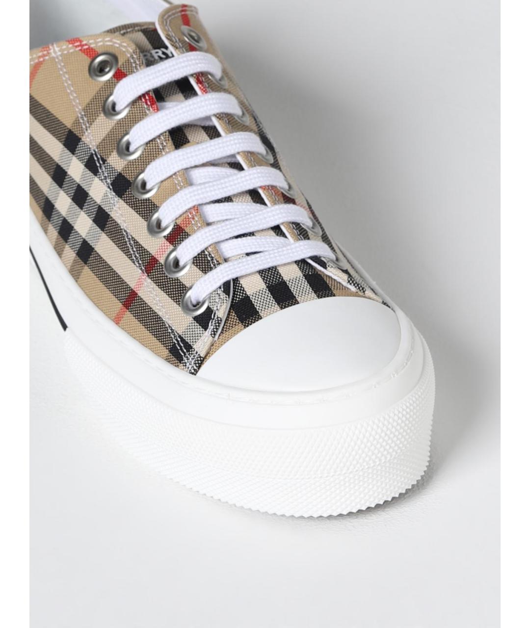 BURBERRY Бежевые низкие кроссовки / кеды, фото 4