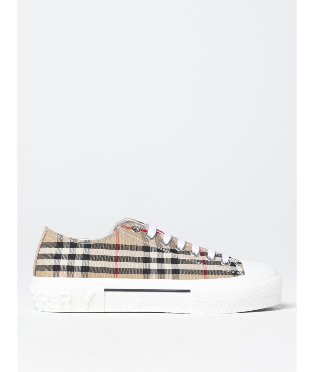BURBERRY Бежевые низкие кроссовки / кеды, фото 5