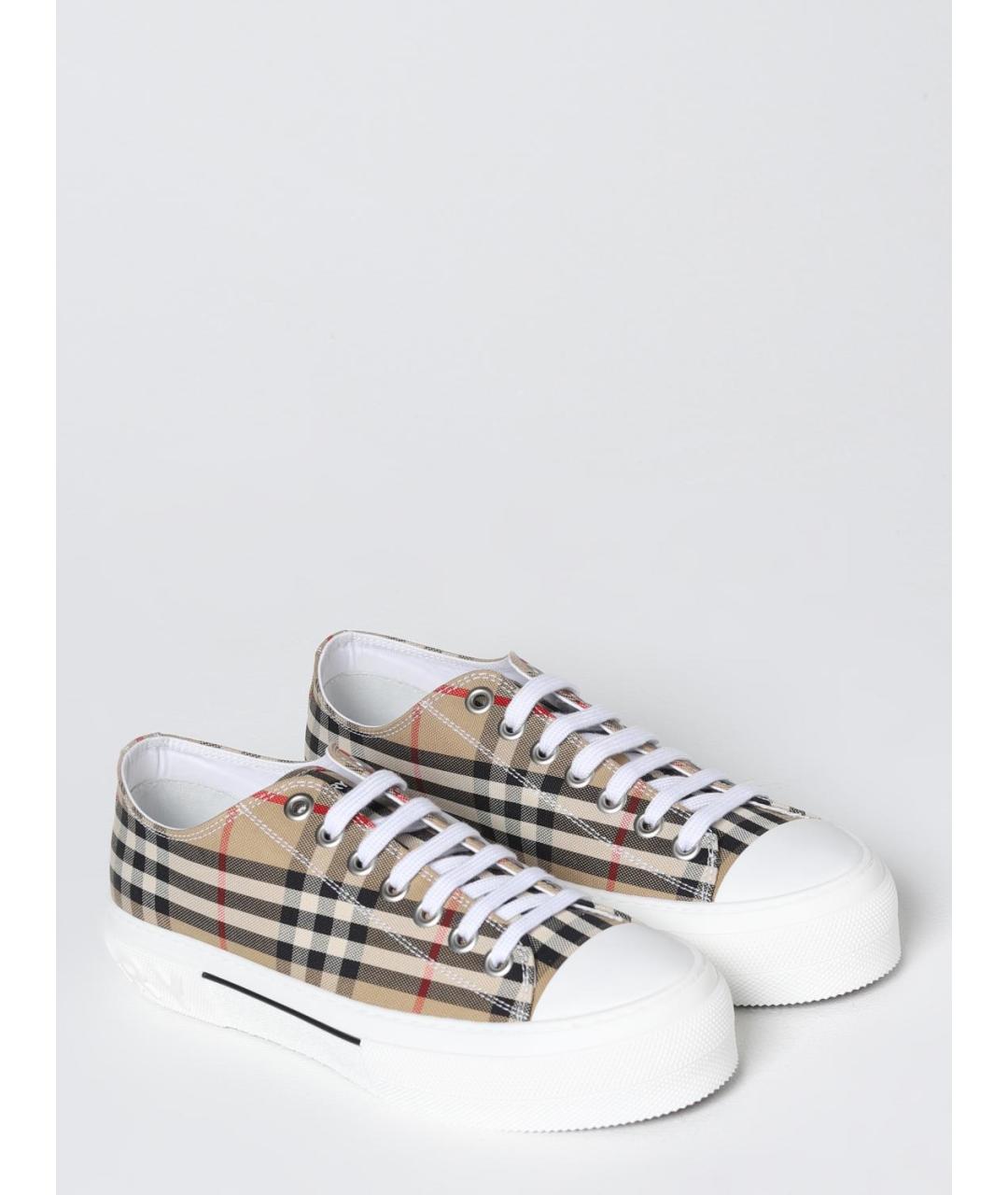 BURBERRY Бежевые низкие кроссовки / кеды, фото 2