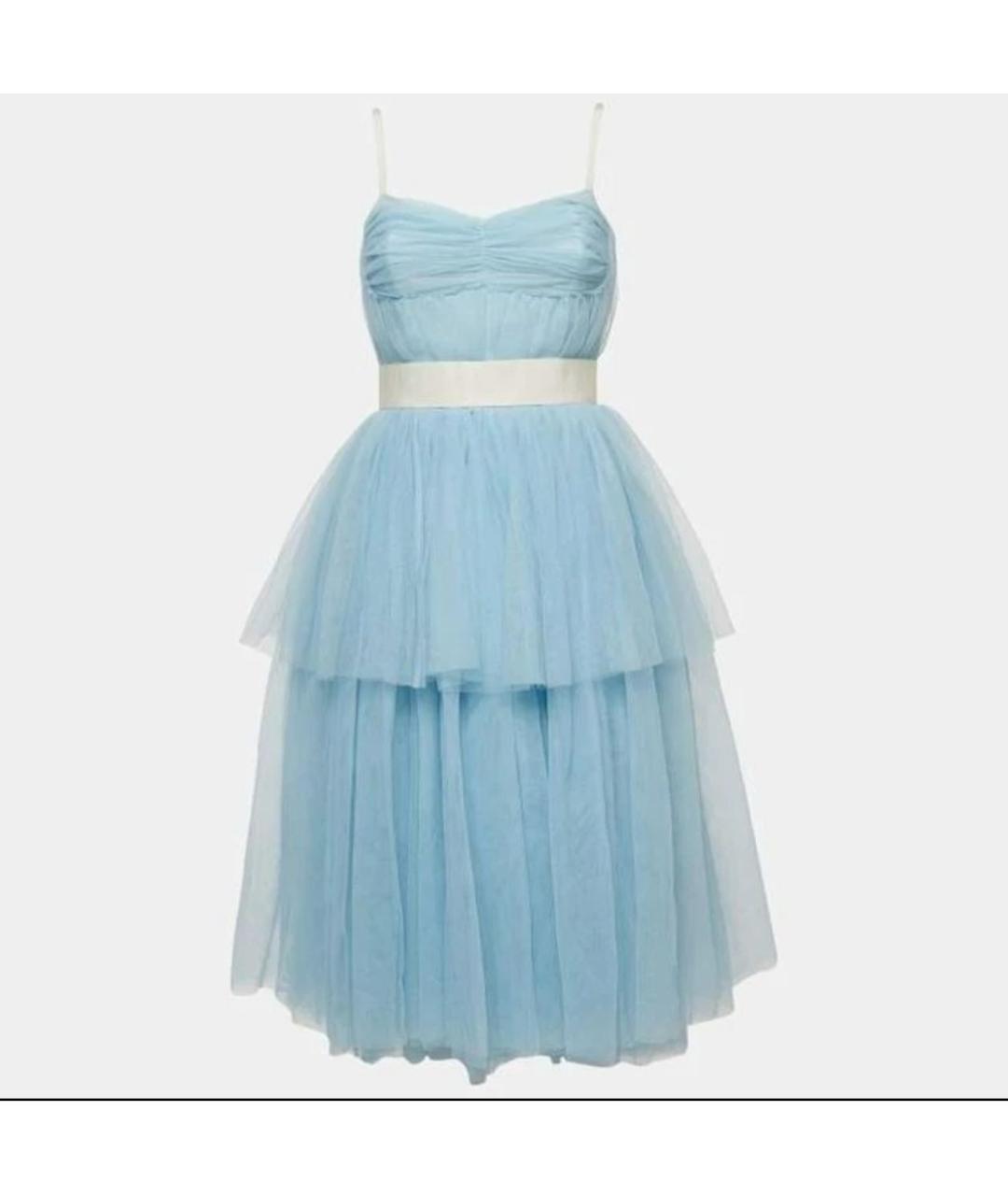 DOLCE&GABBANA Голубое шелковое вечернее платье, фото 9