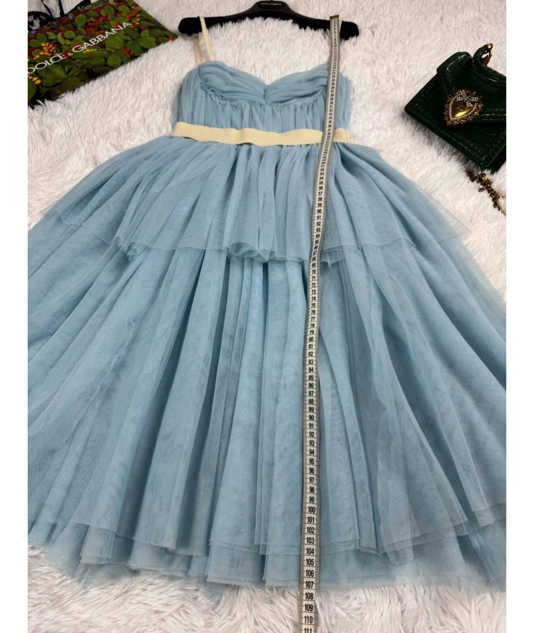 DOLCE&GABBANA Голубое шелковое вечернее платье, фото 4