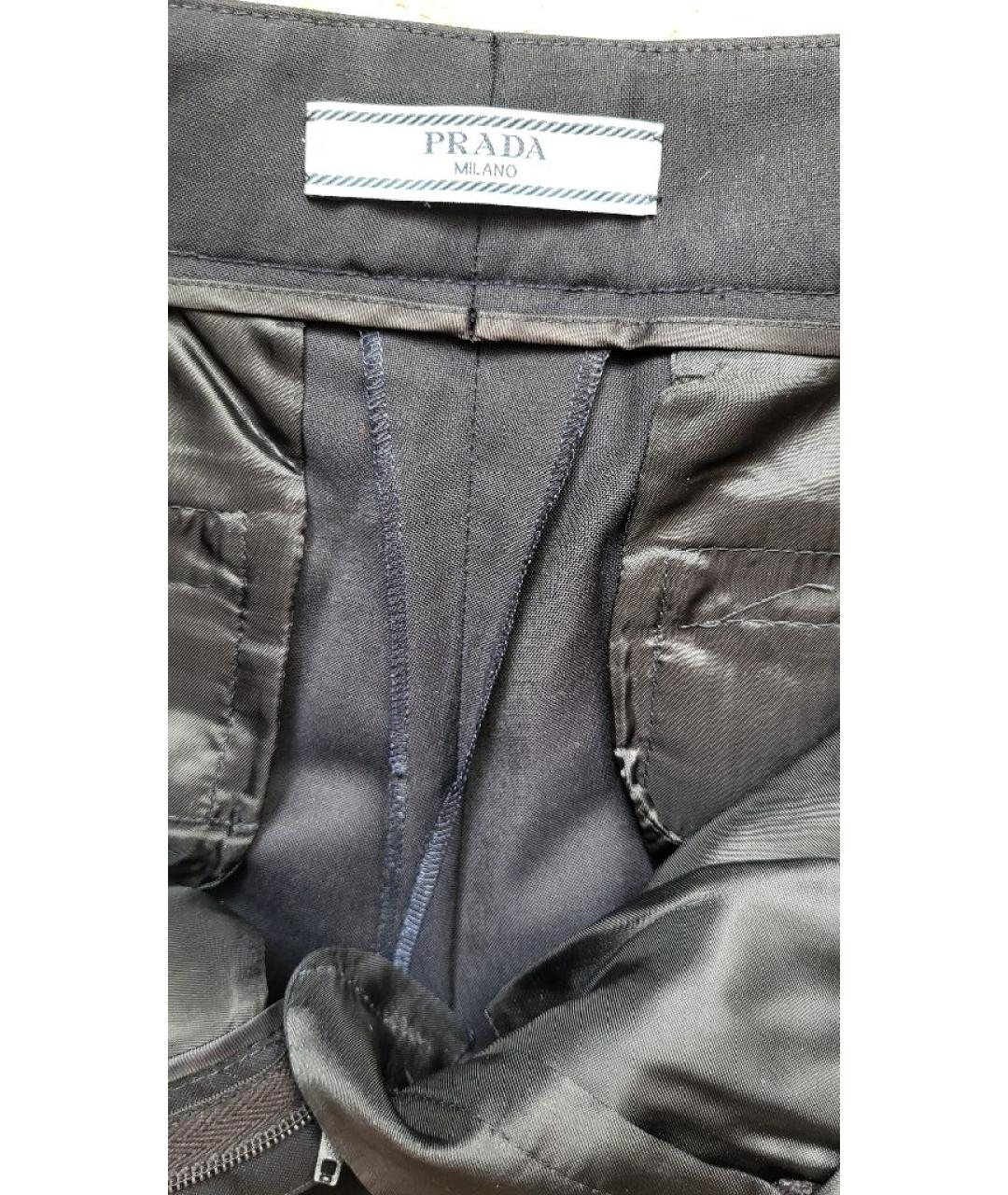 PRADA Темно-синие шерстяные брюки узкие, фото 6