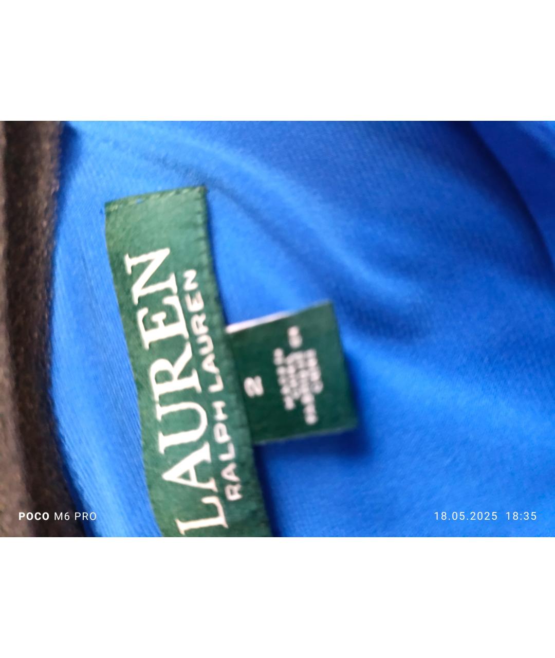 RALPH LAUREN Синее полиэстеровое повседневное платье, фото 3