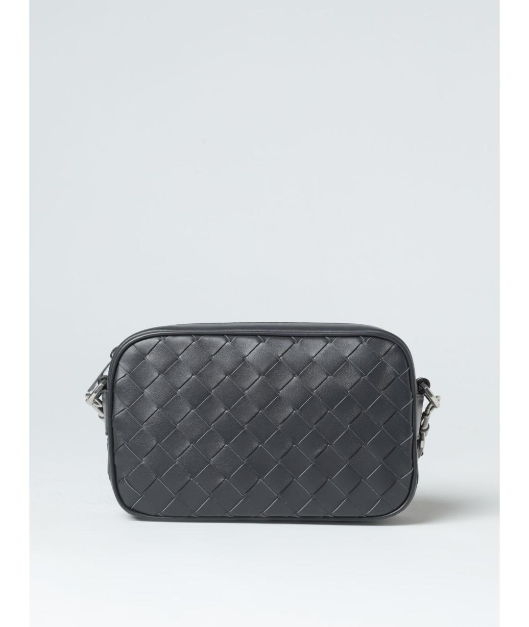 BOTTEGA VENETA Антрацитовая кожаная сумка на плечо, фото 5