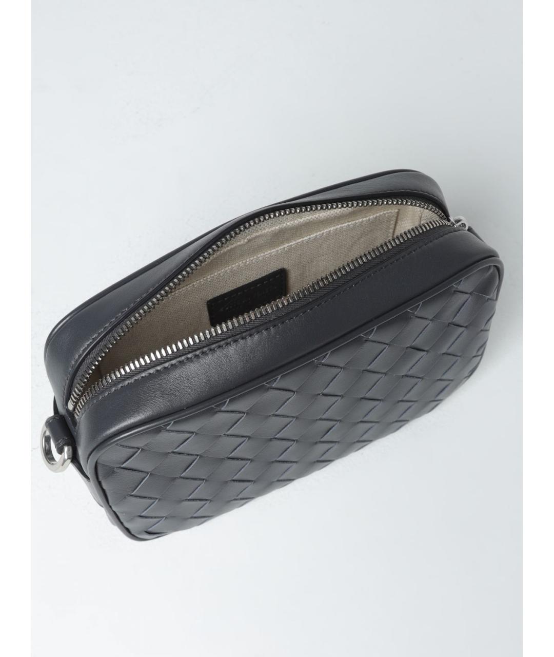 BOTTEGA VENETA Антрацитовая кожаная сумка на плечо, фото 4