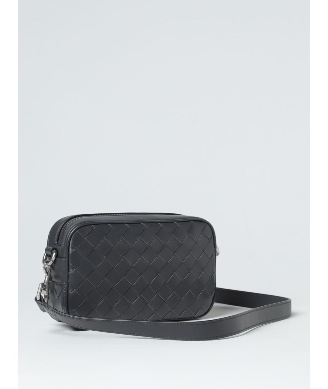 BOTTEGA VENETA Антрацитовая кожаная сумка на плечо, фото 2