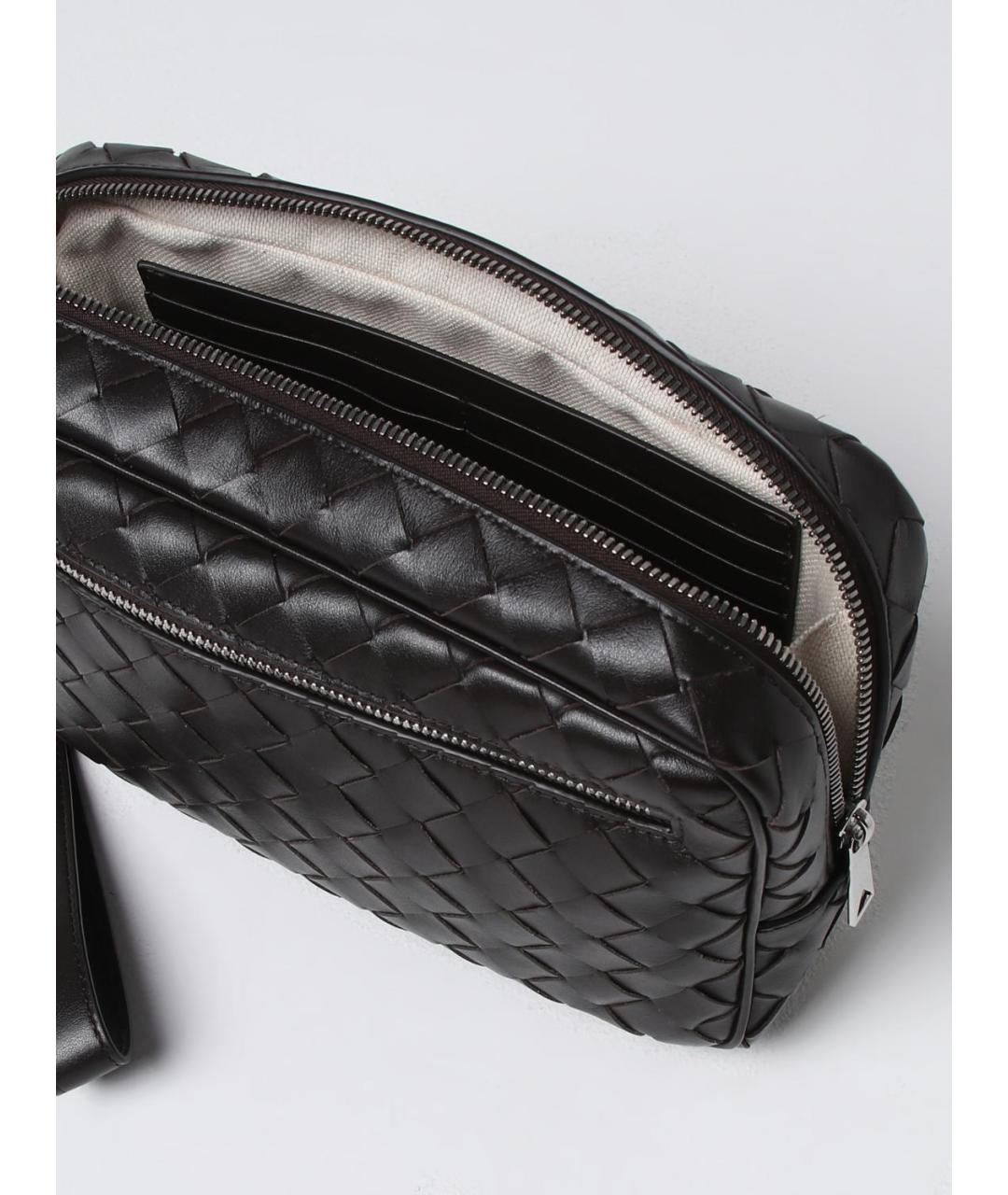 BOTTEGA VENETA Коричневая кожаная барсетка, фото 5